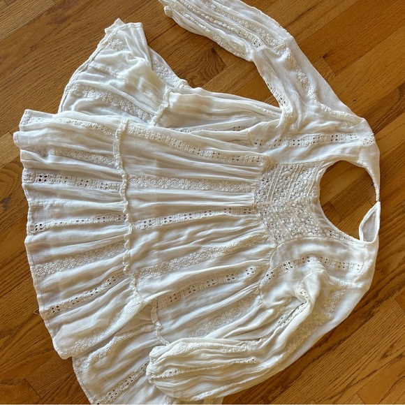 Free People White Lace Kiss Kiss Biho Tunic - Picture 6 of 11